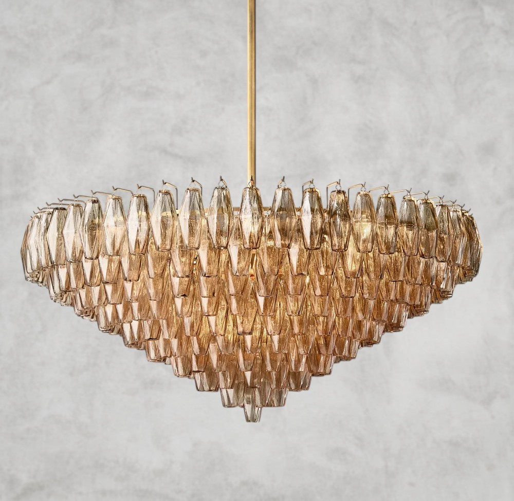CHIARA CLEAR/ SMOKE GLASS TIERED ROUND CHANDELIER 37", 47", 62"